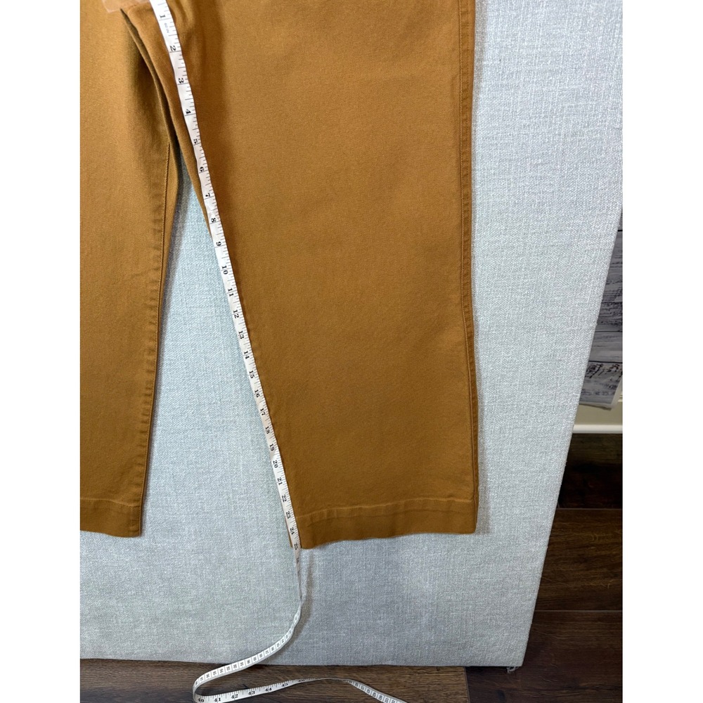 Pendleton Womens Size 12 Ochre Brown Canvas Wide‎ Leg Crop Pants Stretch Cotton - Picture 7 of 10